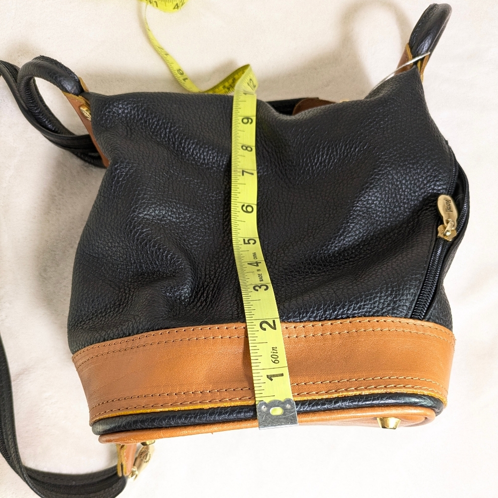 Valentina Convertible Black Brown Leather Shoulder Crossbody Sling Backpack‎ - Picture 12 of 16